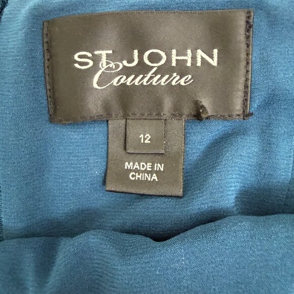 St. John Couture Sequin Mini Skirt Blue Navy Size 12 - Picture 6 of 8